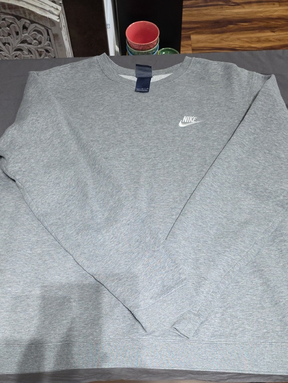 Nike Gray Crewneck Sweatshirt with White Logo